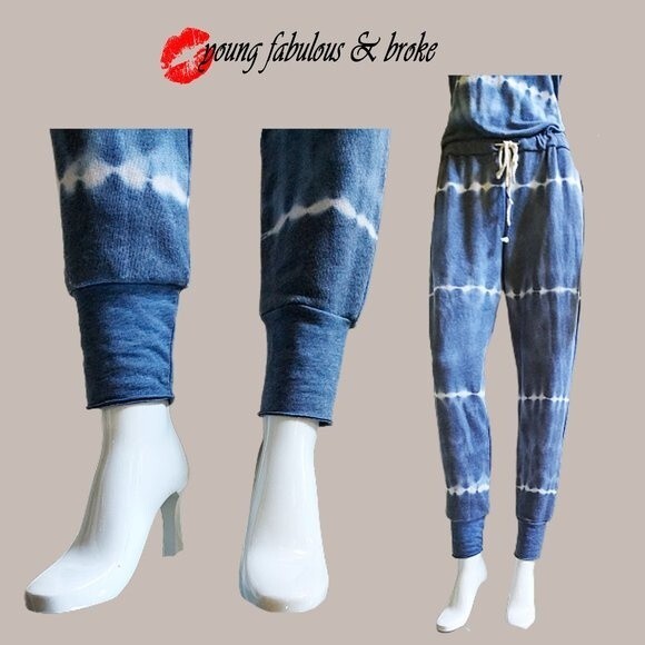 YOUNG FABULOUS & BROKE NEW EBERHARDT Tie Dye Drawstring Racerback Jumpsuit M - Picture 7 of 11